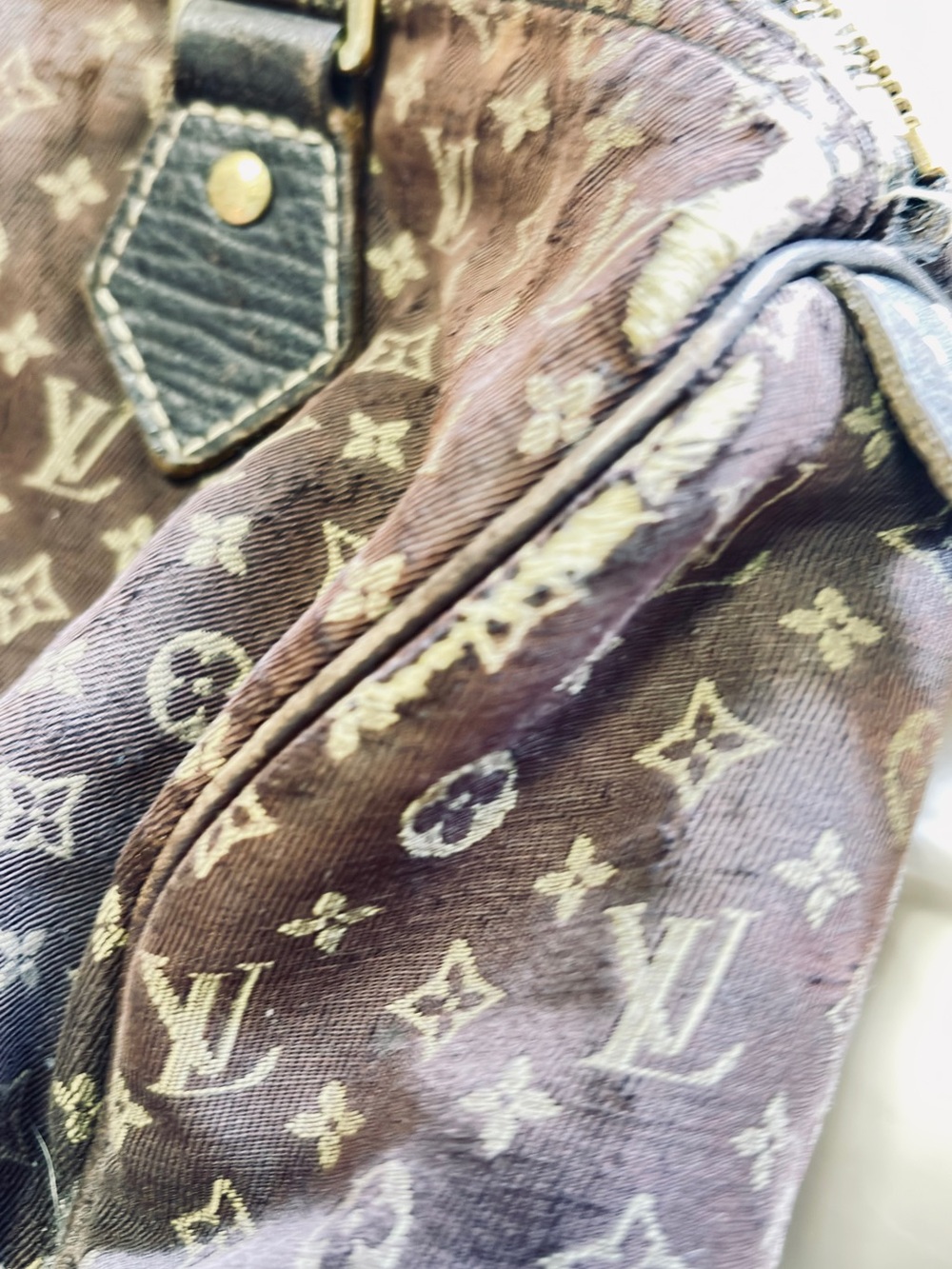 Louis Vuitton Brown Monogram Canvas Satchel with Dark Leather Handles - Picture 11 of 14